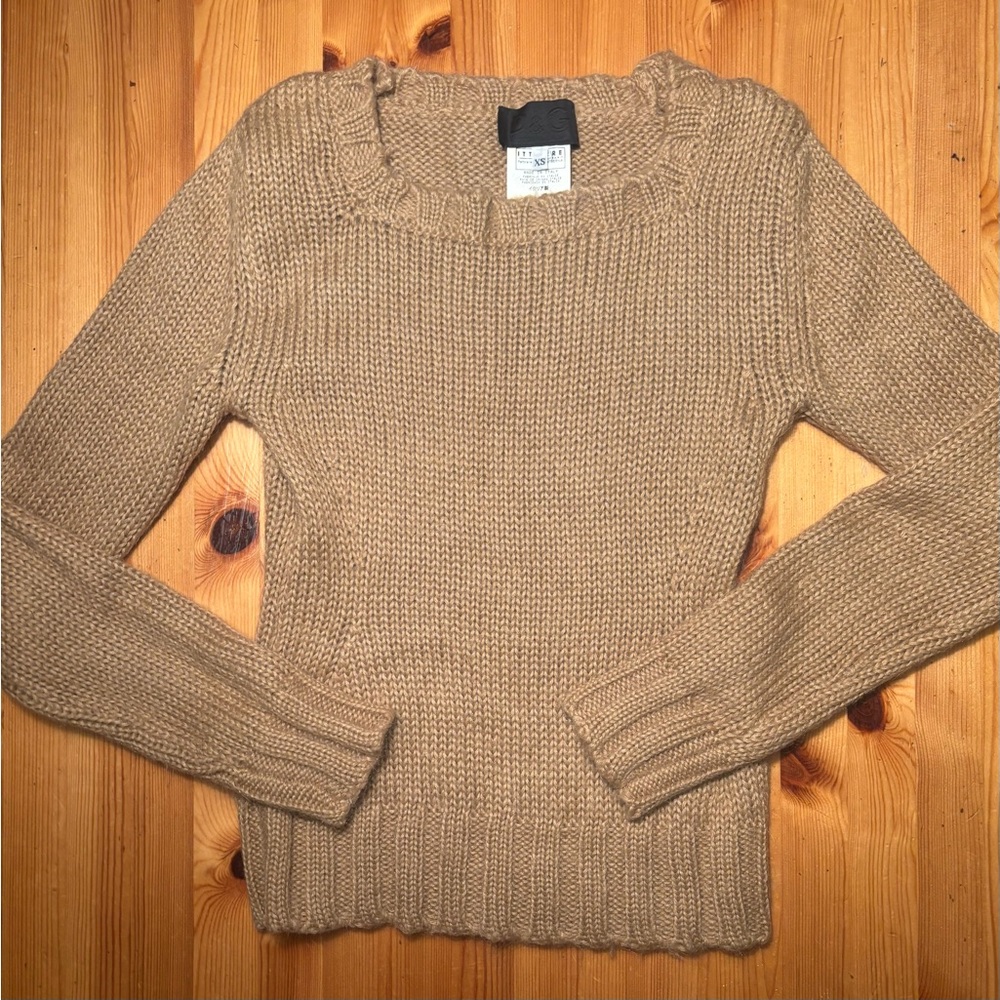 XS Vintage Dolce & Gabbana Tan/Beige Square Neck Sweater in Excellent Condition